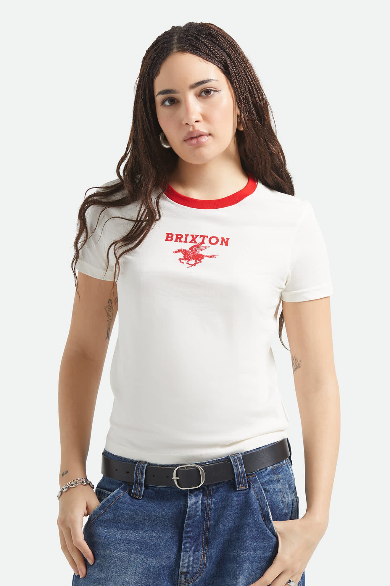 Pegasus Slim Crew T-Shirt - Vintage White - Image 3