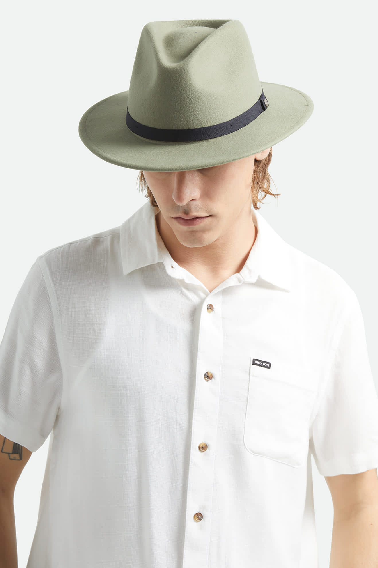 Messer Packable Fedora - Olive Surplus/Black - Image 2