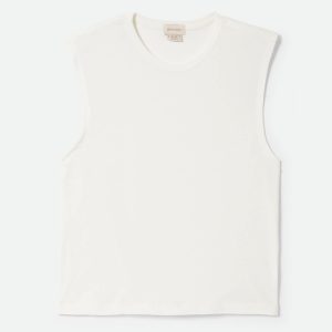 Women's Carefree Organic Garment Dyed Muscle Tank - Off White