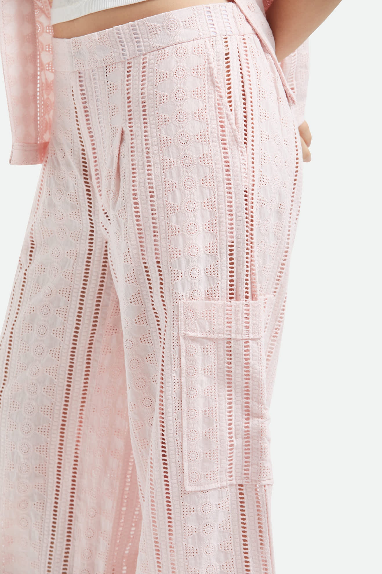 The Mercer Wide Leg Trouser Pant - Chalk Pink - Image 6