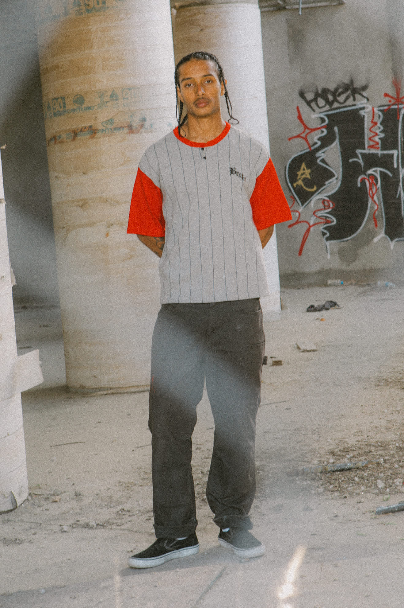 Boxy Short Sleeve Baseball T-Shirt - Heather Grey/Adrenaline Rush - Image 7