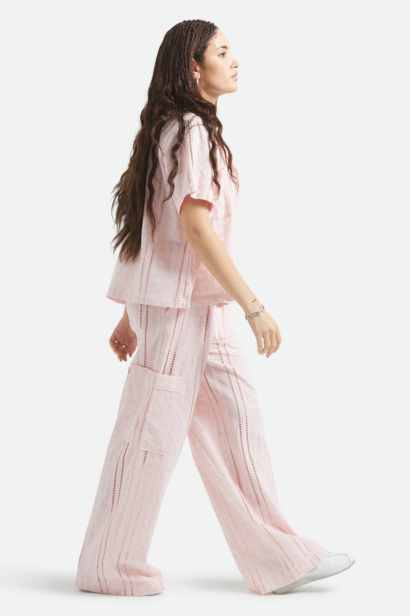 The Mercer Wide Leg Trouser Pant - Chalk Pink - Image 4