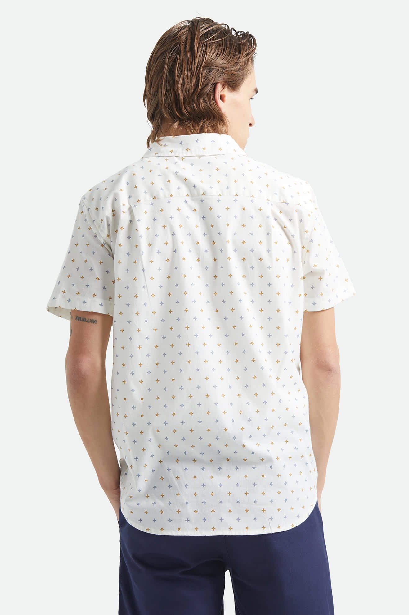 Charter Print Short Sleeve Shirt - Off White/Multi Diamond Tile - Image 4