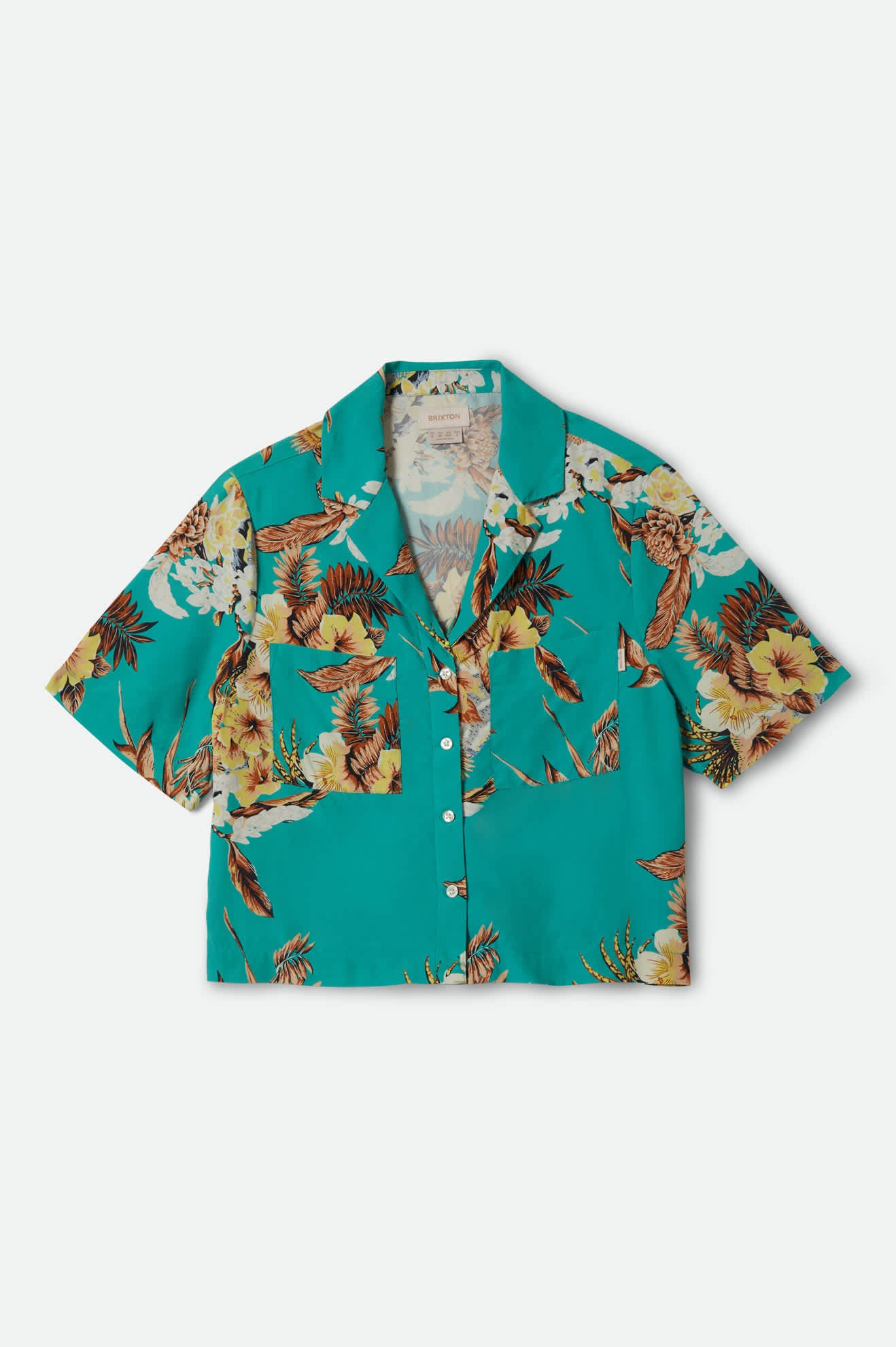 Campos Button Down Shirt - Retro Green Flor Campos - Image 2