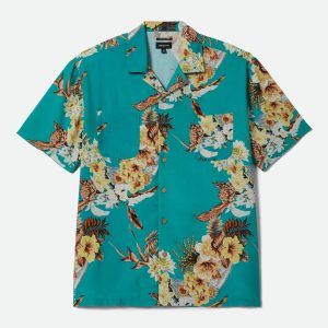 Bunker Vacation Short Sleeve Camp Collar Shirt - Retro Green