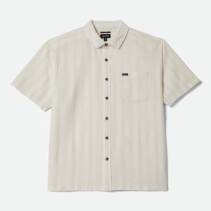Cru Stripped Dobby Short Sleeve Shirt - Off White
