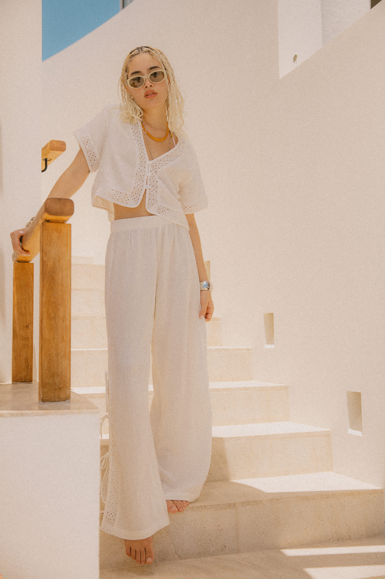 Seaside Eyelet Top - Off White Eyelet - Image 6