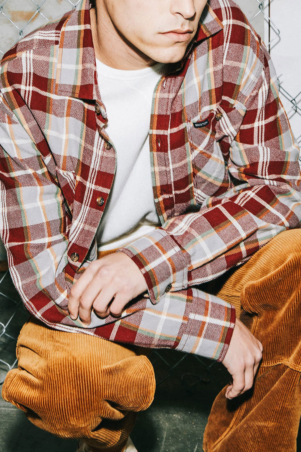 Vintage Wash Flannel - Maroon Red/Beige/Green - Image 2