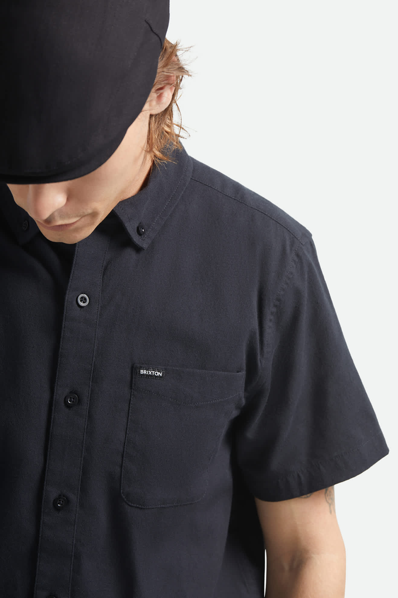 Sanford Oxford Short Sleeve Shirt - Black - Image 5