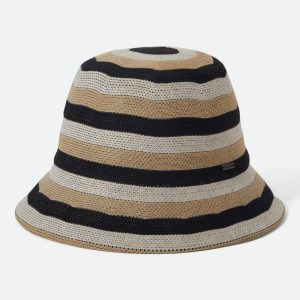 Lisboa Knit Packable Bucket Hat - Black/Sand/Whitecap