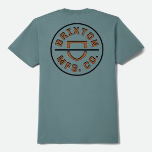 Crest II Short Sleeve T-Shirt - Ocean Breeze/ Black/Rust
