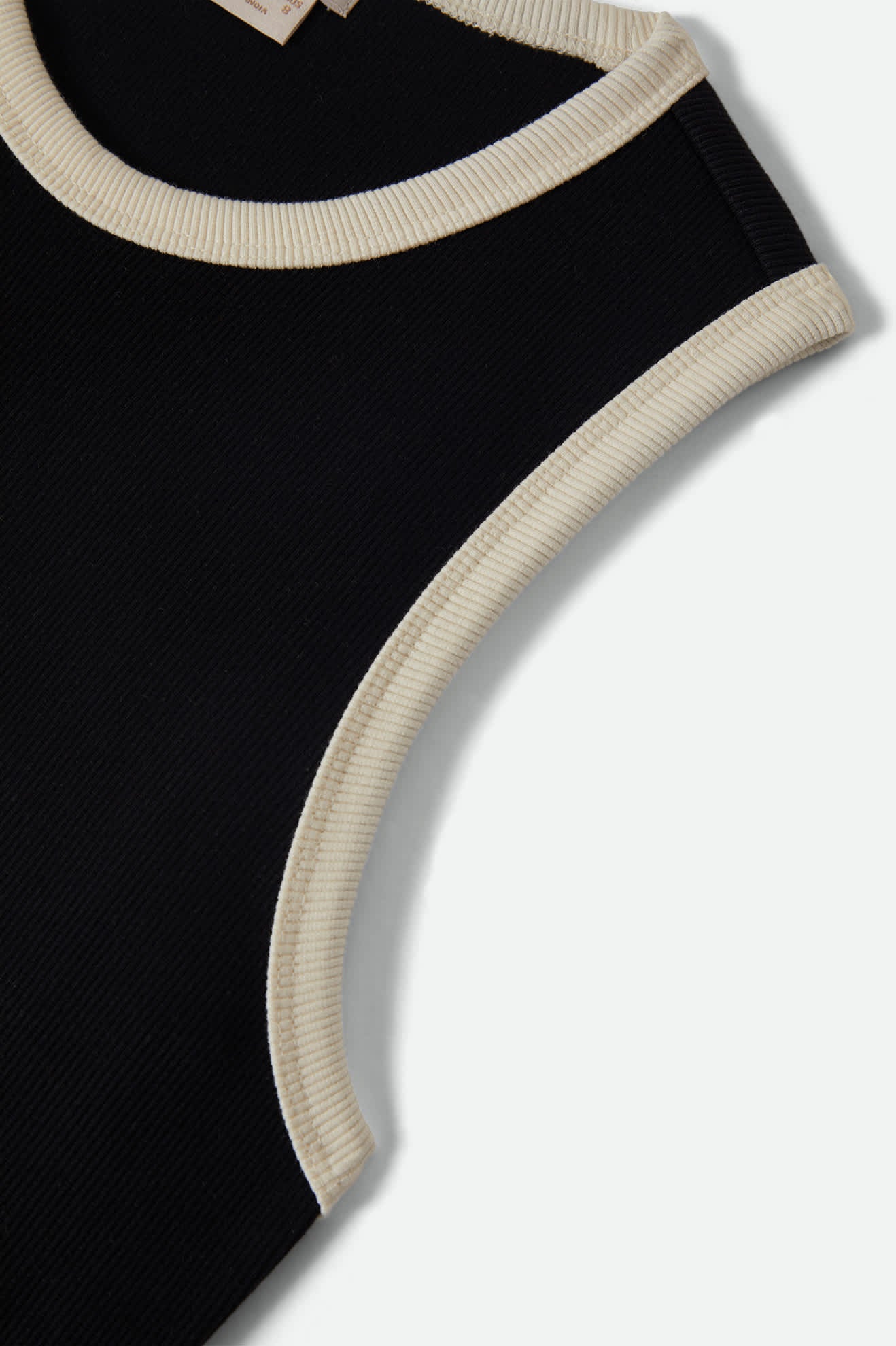 Ribbed Cinch Mini Dress - Black/Off White - Image 6
