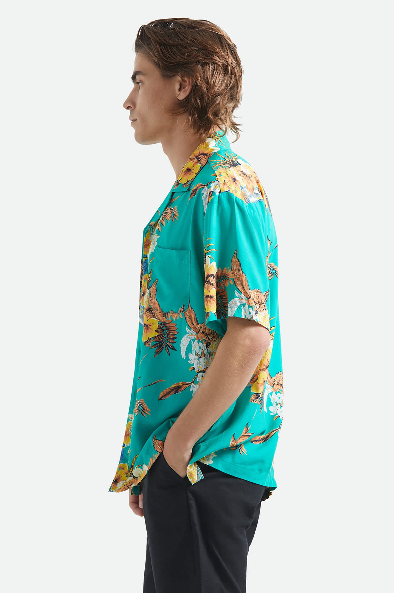 Bunker Vacation Short Sleeve Camp Collar Shirt - Retro Green - Image 3