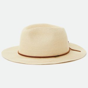 Wesley Straw Packable Fedora - Tan