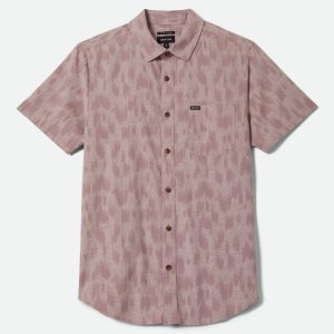 Charter Print Short Sleeve Shirt - Dark Pink/Silver Crackle Paint