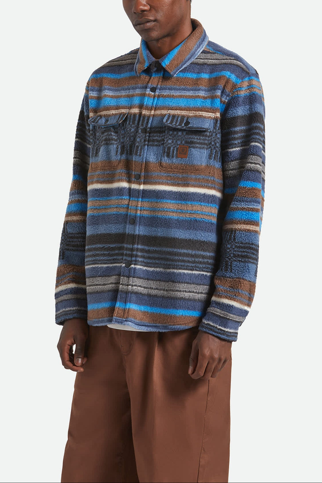 Bowery Arctic Stretch Fleece - Mood Indigo Blanket Stripe - Image 2