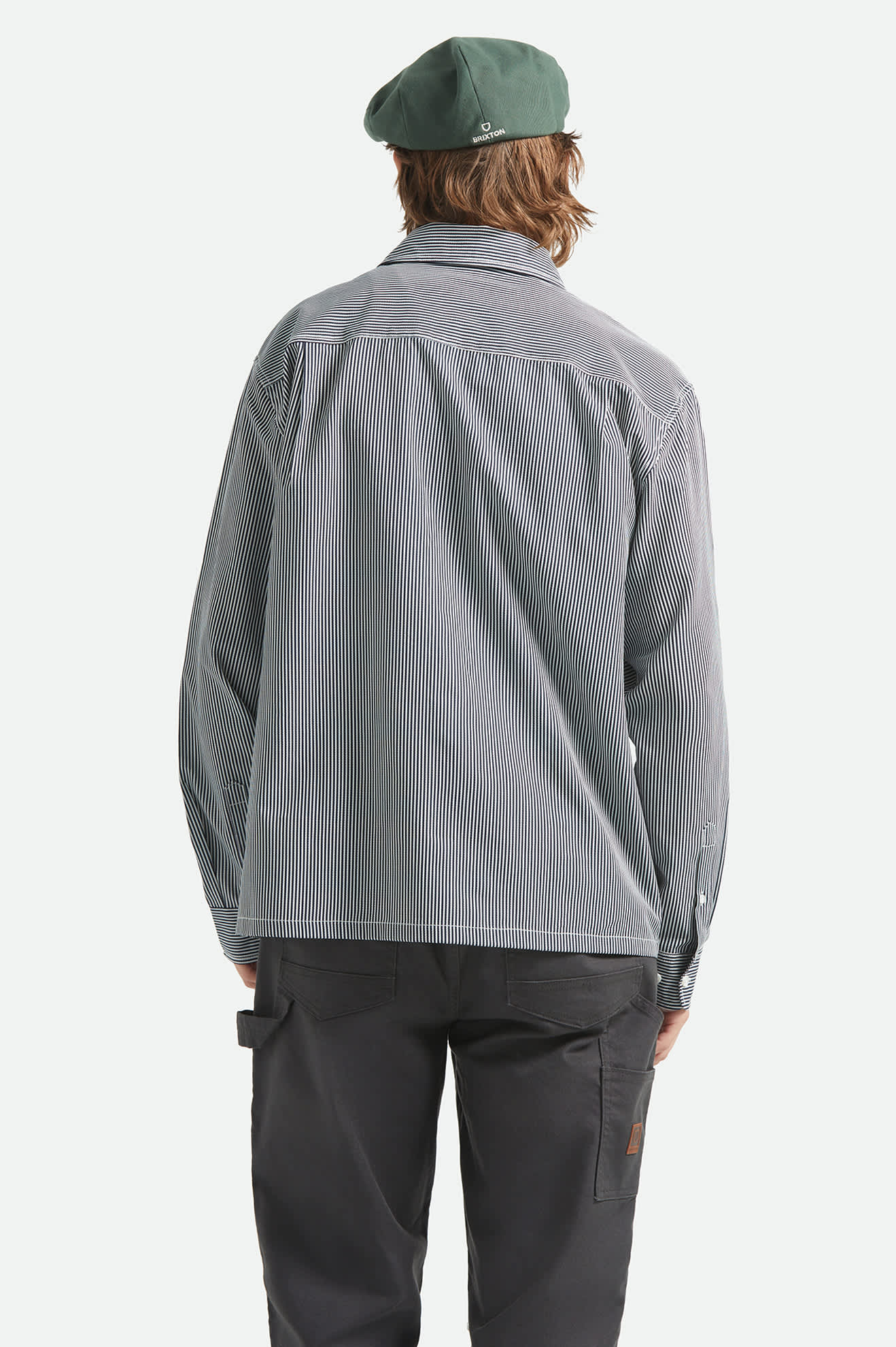 Journey Lightweight Long Sleeve Shirt - Navy/White Stripe - Image 4