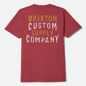 Wheaton Short Sleeve T-Shirt - Robust Red Worn Wash