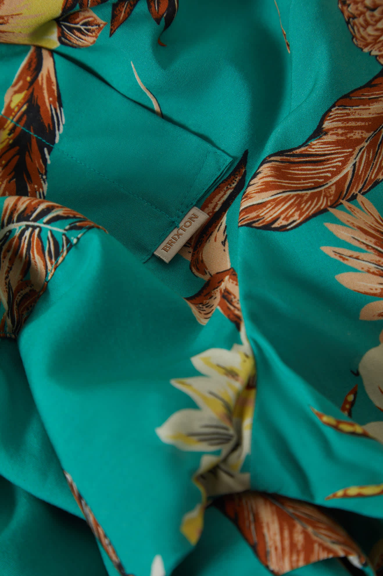 Campos Button Down Shirt - Retro Green Flor Campos - Image 5
