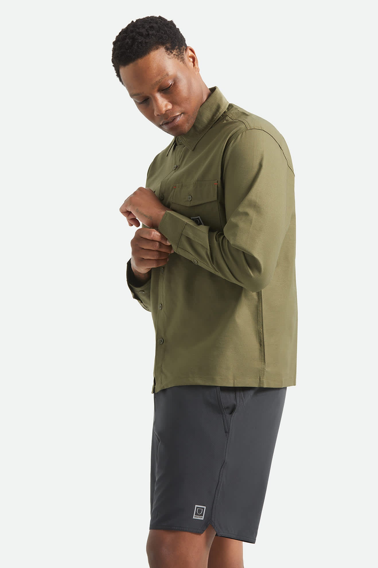 Journey Lightweight Long Sleeve Shirt - Dark Olive - Image 3
