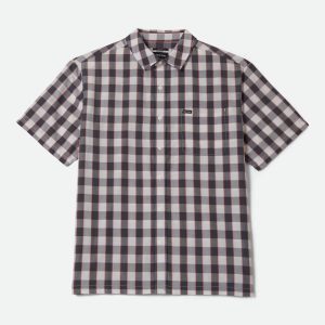 Cru Plaid Short Sleeve Shirt - Black/Off White/Red