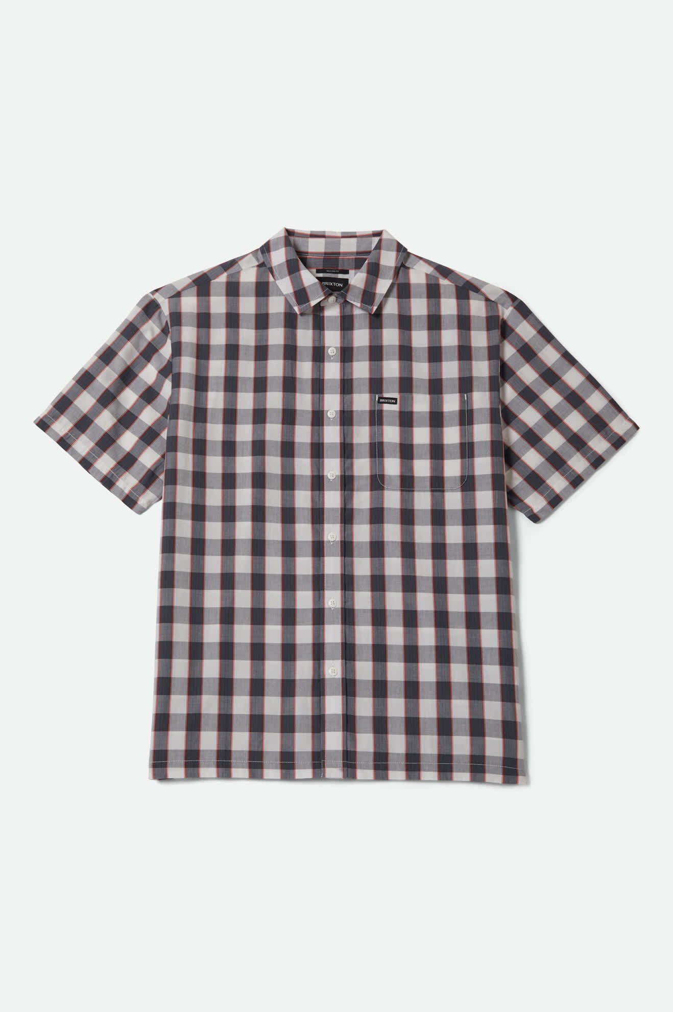 Cru Plaid Short Sleeve Shirt - Black/Off White/Red