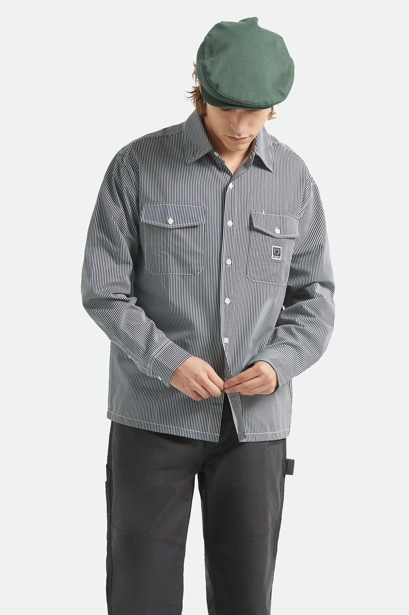 Journey Lightweight Long Sleeve Shirt - Navy/White Stripe - Image 6