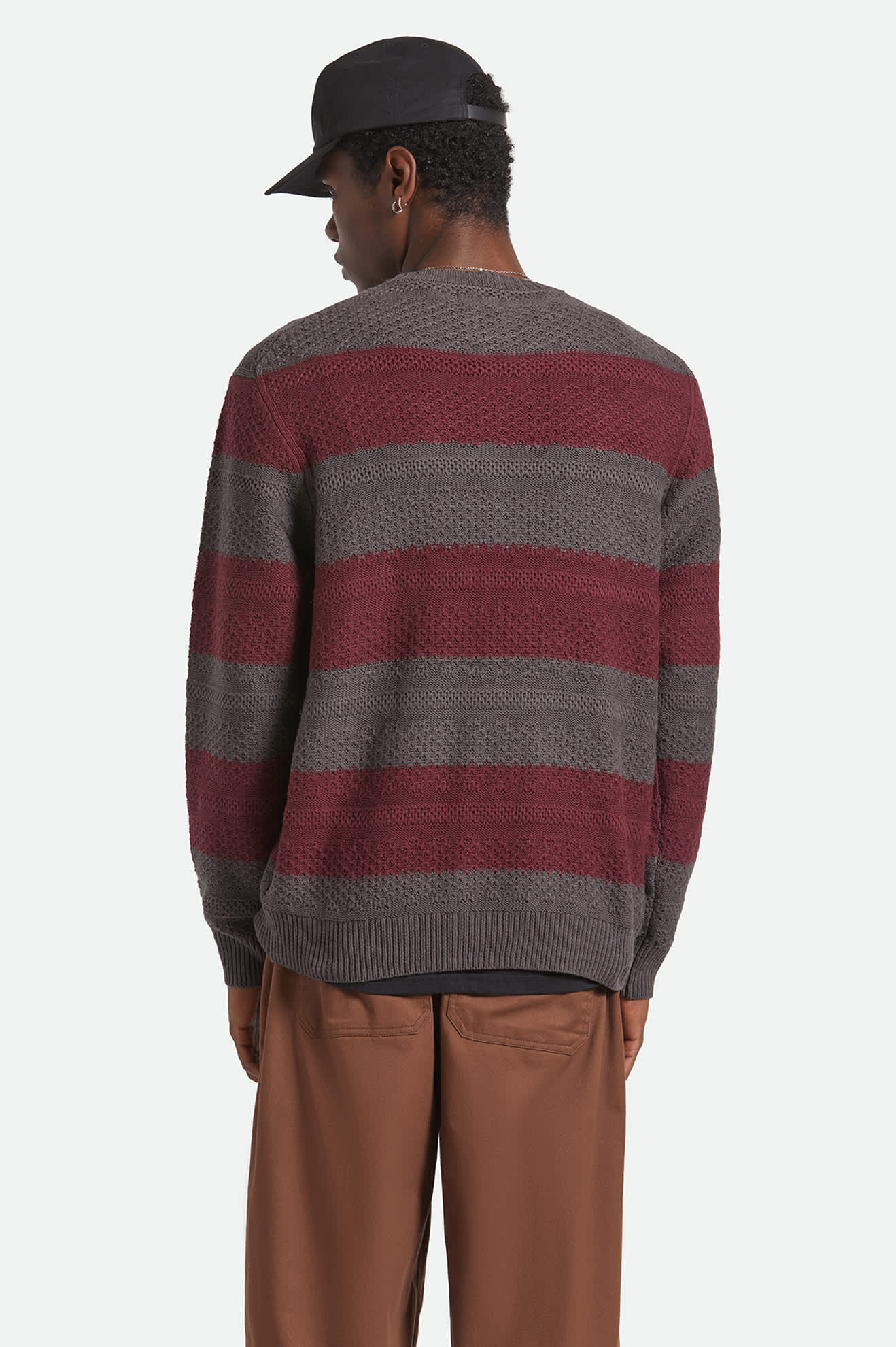 Midnight Crew Sweater - Black/Port Stripe - Image 3