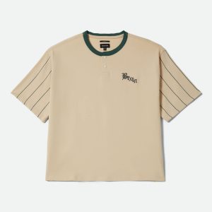 Boxy Short Sleeve Baseball T-Shirt - Whitecap/Primal Green
